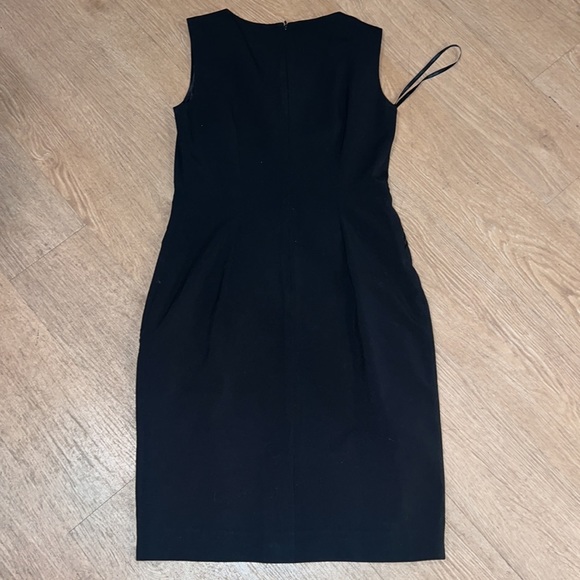 Calvin Klein black midi cocktail dress with decorative zippers - Picture 2 of 2